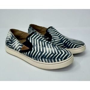 OluKai Pehuea Pa'i Casual Slip-On Shoes Women's Size 8 Lava Off White Comfort